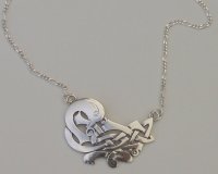 3Celtic bird necklace silver
